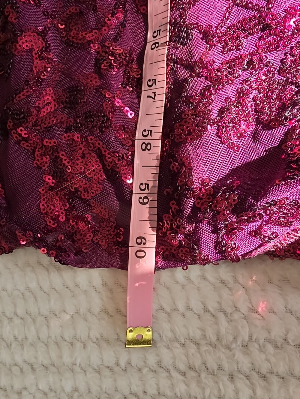 Windsor Strapless Dark Purple  Sequin Gown with Side Slit - Picture 11 of 13